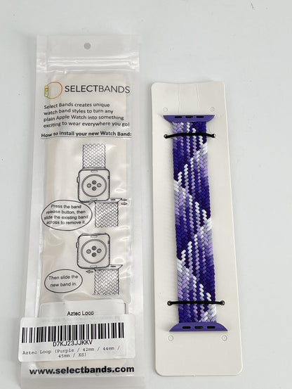 10-Pack XS  purple  Solid Loop Watch Bands 0.8 x 5.6Inch , Fits 42mm/44mm/45mm