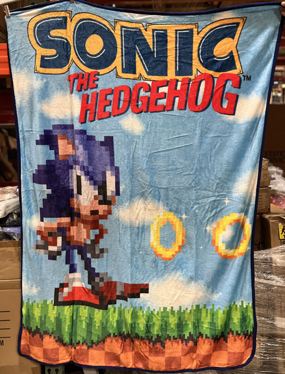 Sonic The Hedgehog Blanket Fleece Throw 45" X 60" NEW