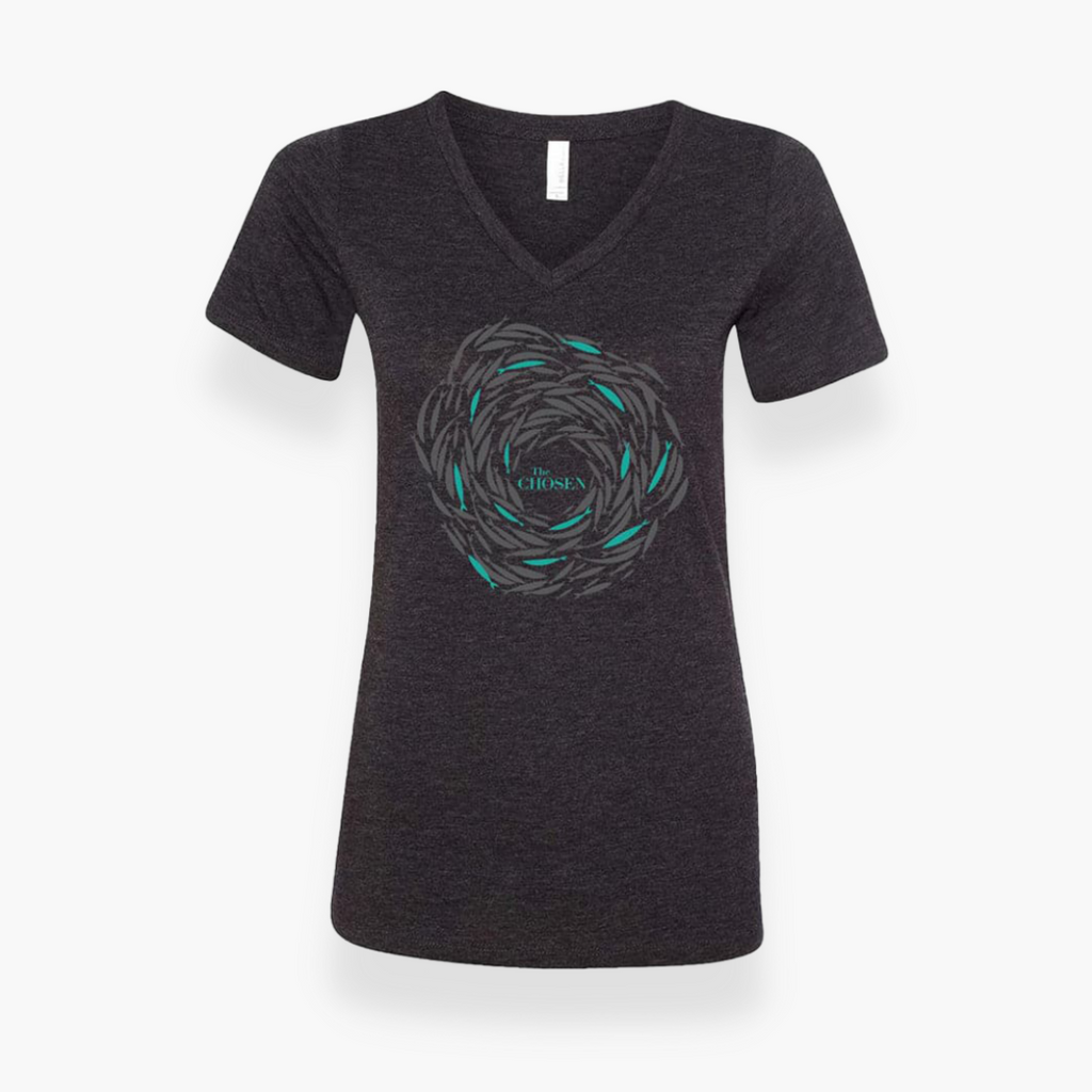 Against The Current T-Shirt, Style: Women's V-neck, Size: SM, Color: Black