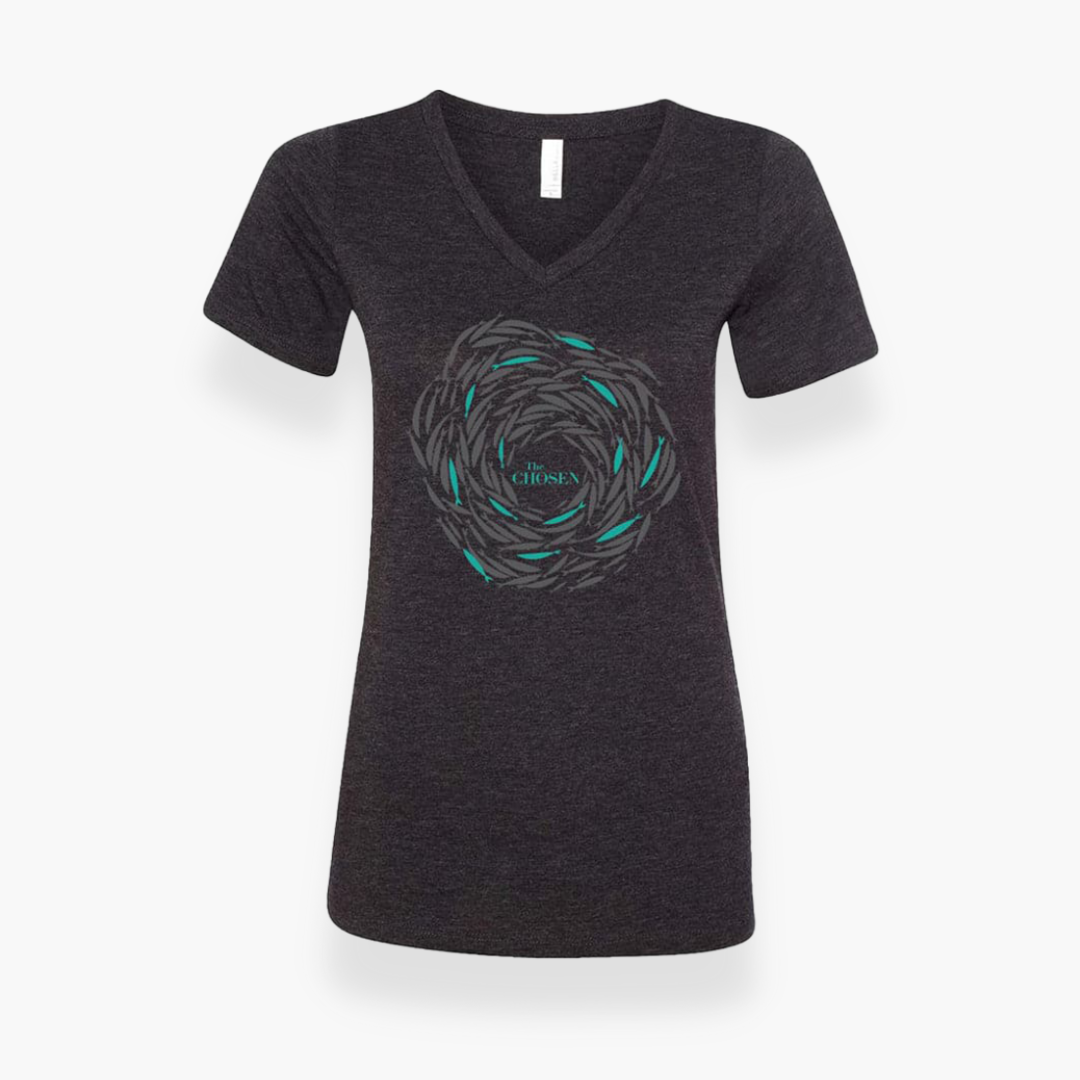 Against The Current T-Shirt, Style: Women's V-neck, Size: SM, Color: Black