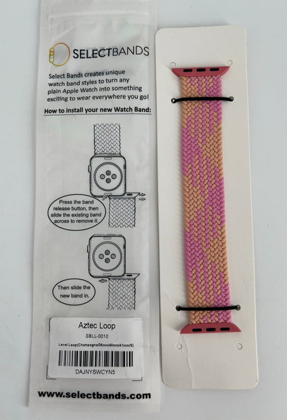 10-Pack  S  Champagne  Solid Loop Apple Watch Bands 0.8 x 5.5Inch , Fits 38mm/40