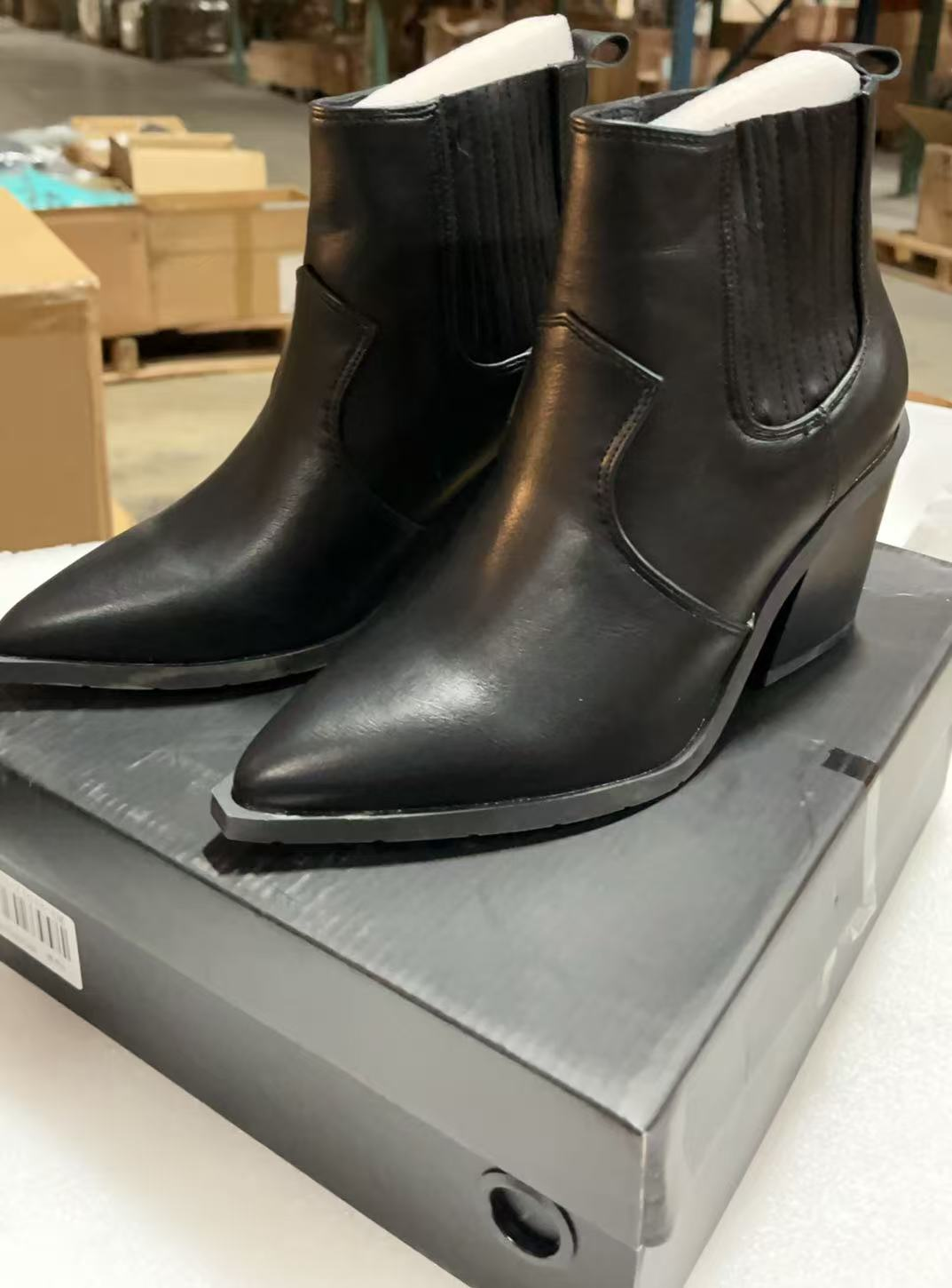Chelsea Western Leather Boots BLACK 6