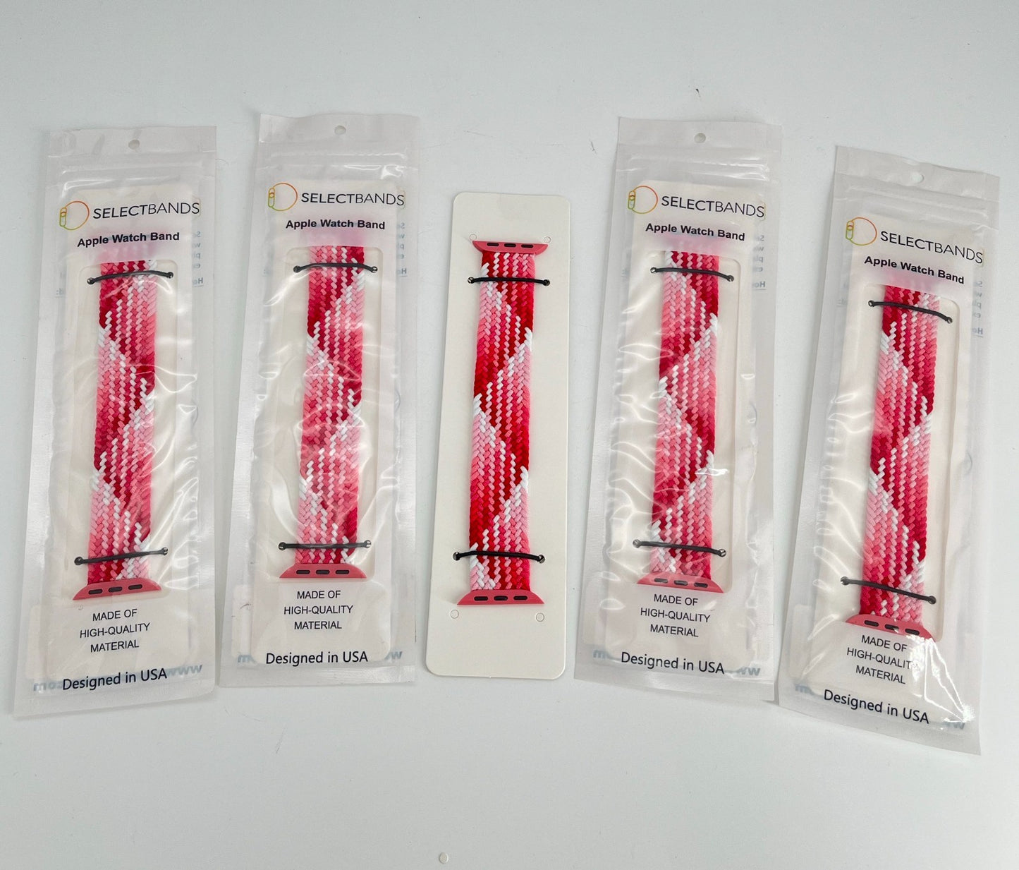 5-Pack S  Aztec Pink Loop Watch Bands 0.8 x 5.7 Inch Fits 38mm/40mm/41mm