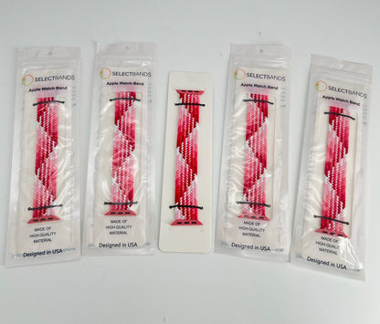5-Pack S  Aztec Pink Loop Watch Bands 0.8 x 5.7 Inch Fits 38mm/40mm/41mm