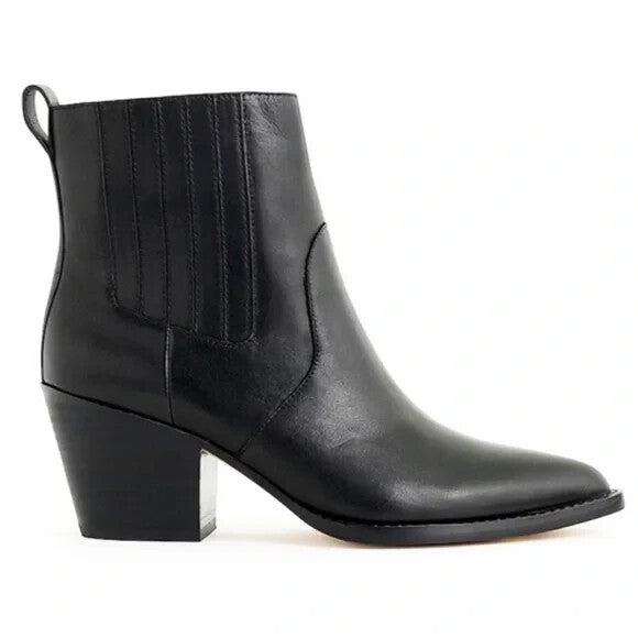 Chelsea Western Leather Boots BLACK 6