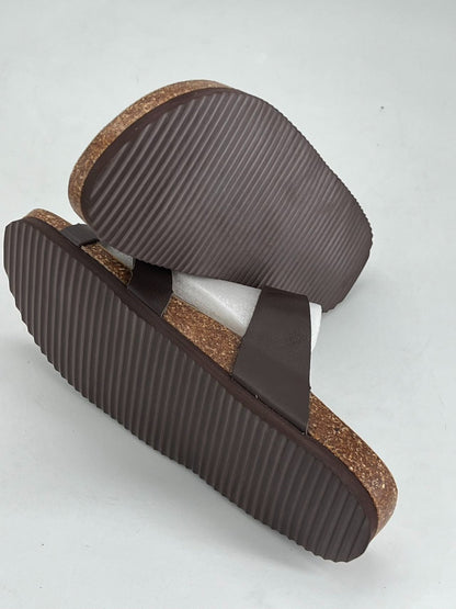 Women's Cork Footbed Sandals Double Adjustable Buckle Slide Sandals Slip On Walk.