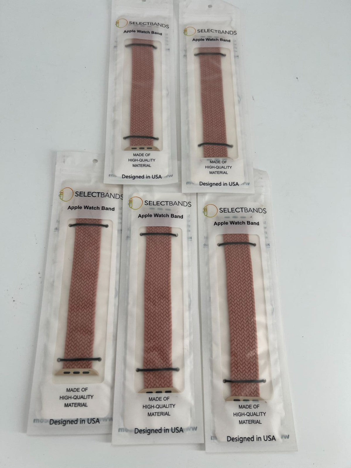 5-Pack S  Champagne Loop Watch Bands 0.8 x 6 Inch Fits 42mm/44mm/45mm