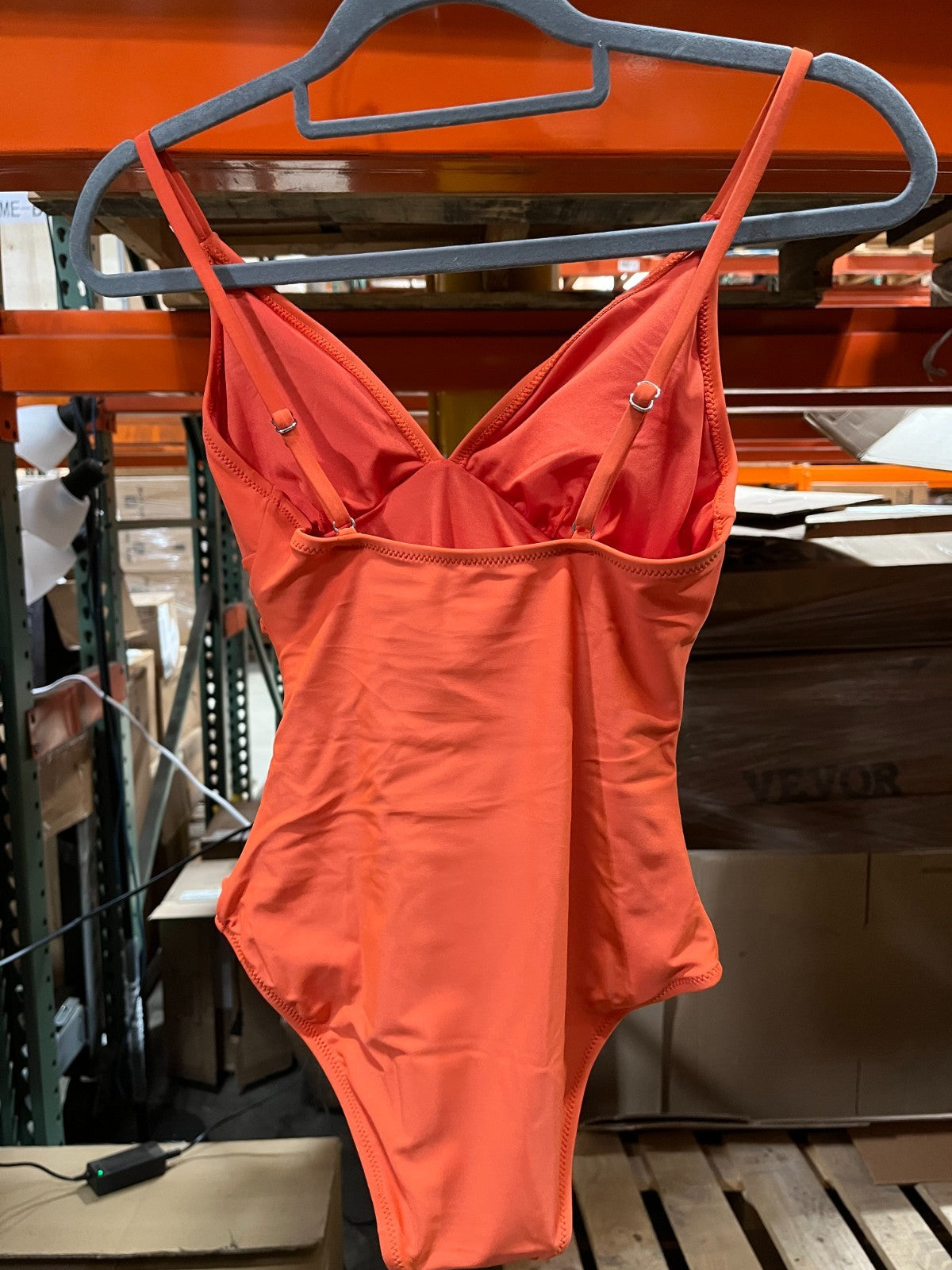 Women’s V-Neck Swimsuit, Vacation Beach Swimwear, Color:Orange, Size:XS
