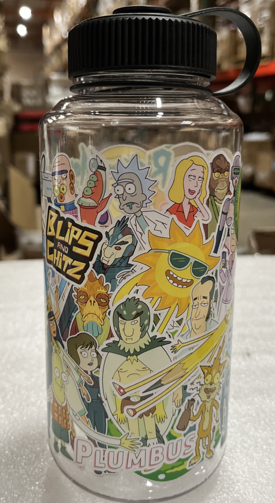 Just Funky Rick and Morty Water Bottle, Blips and Chitz  mixed colore