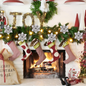 Glitter Christmas Poinsettia Hanging Flowers Xmas Party Tree Decoration US