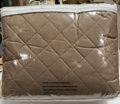 2-Piece  Reversible  L Shaped  Sofa  Cover Large ,Color Taupe