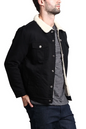 Men's Sherpa Faux Shearling Heavyweight Work Jacket BLACK  M