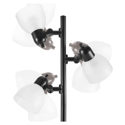 12719 Life 63" 3-Light Floor Lamp, Matte Plastic, LED Bulbs Included, Black with