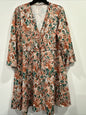 Women’s Faux Wrap Dress, Knee Length, Paisley Print, Size S