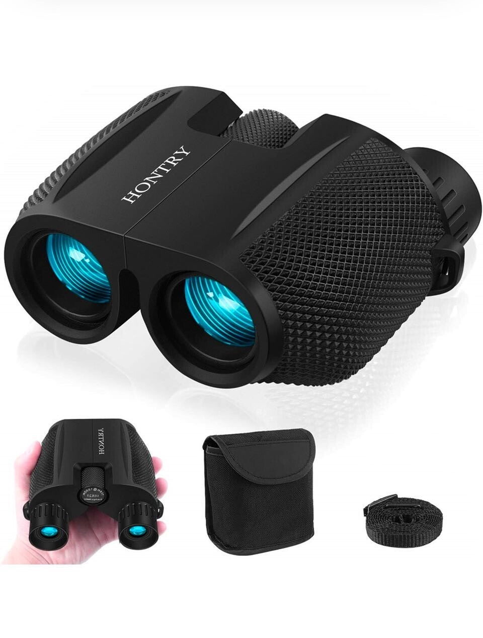 Hontry Binoculars for Adults and Kids, 10x25 Compact Binoculars for Bird Watc...