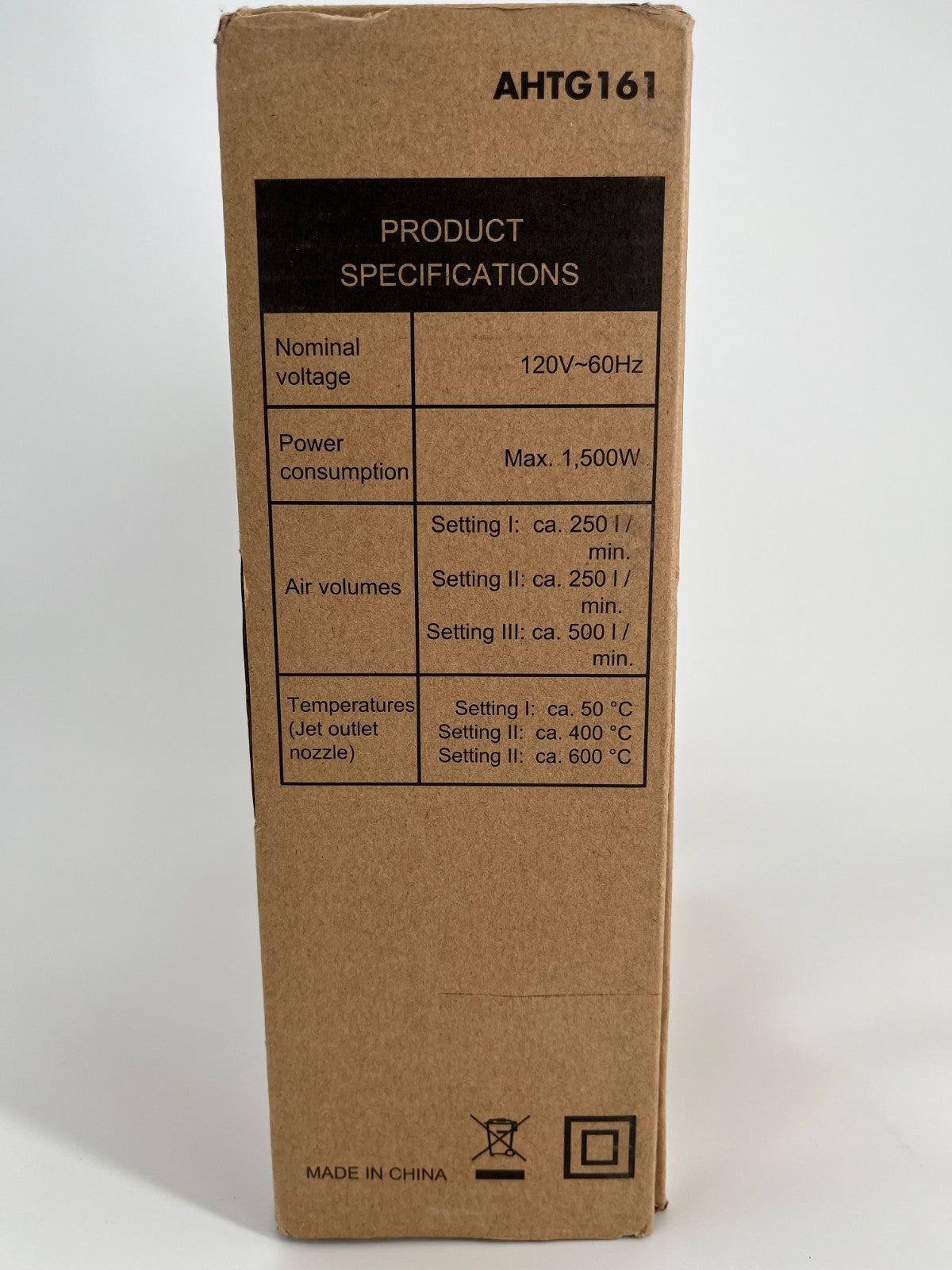 Variable Temperature Heat Gun, Max 1500W Power Consumption
