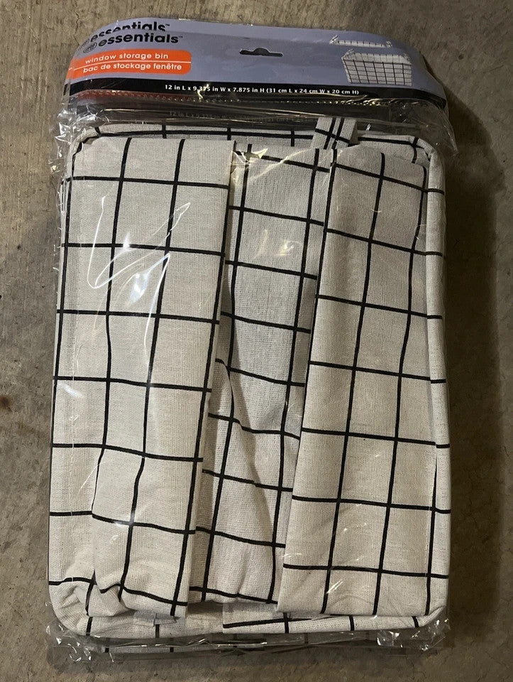 4 Pack Storage Baskets Bins Cabinet Fabric Container Basket w/Handle White Black