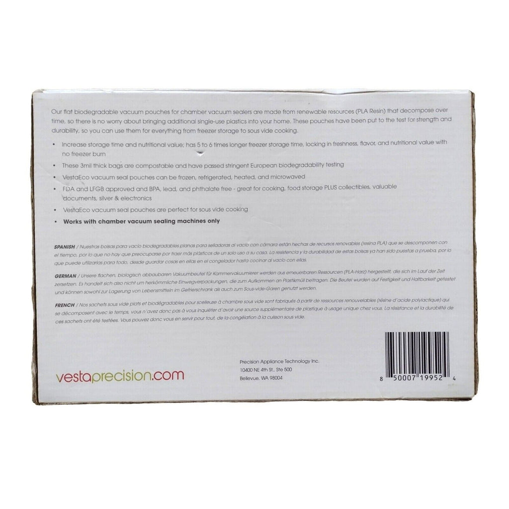 50 count 10 x 13 inch VestaEco Chamber Machine Vacuum Pouches