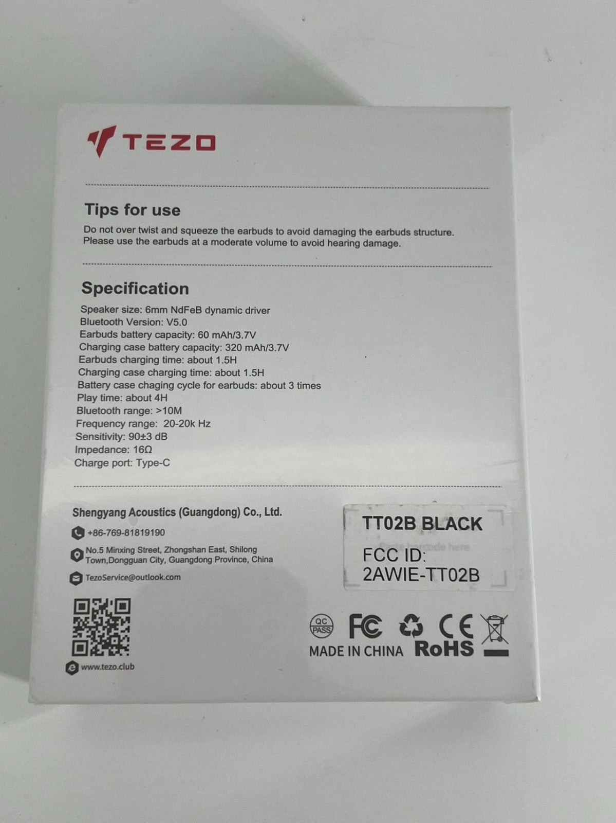TEZO IPX8 TWS Wireless Bluetooth Earbuds Charge Case Built-in Mic Touch Control
