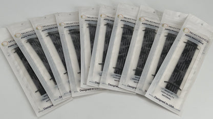 10-Pack S  Black/Grey  Solid Loop  Watch Bands 0.8 x 6.2Inch , Fits 42mm/44mm/45