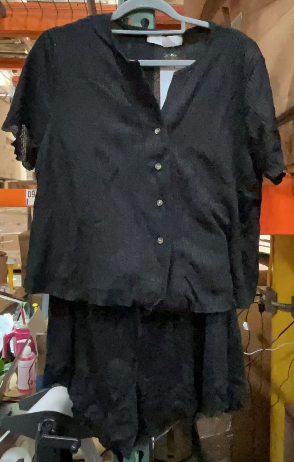 Knit Pajama Set – Black XL