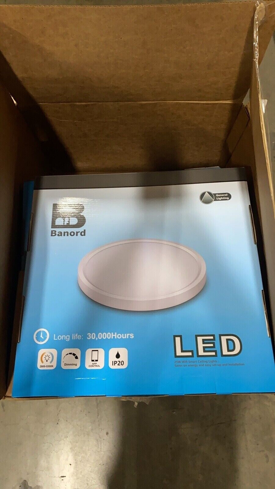 Banord WiFi Smart Ceiling Light Dimmable 20 Watt LED Bulb for Rooms and Closets