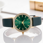 Japanese Quartz Fashion Waterproof Wrist Watch Women Crystal Dial Leather green