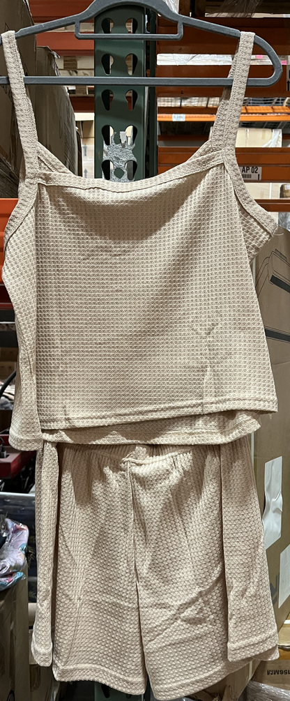 Women’s Lounge Pajama Set, Ivory, XL