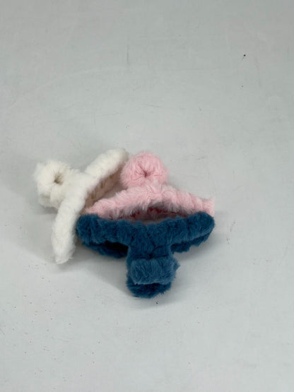 Large Hair Claw Faux Rabbit Fur Clips Barrettes Women Girl Hair Accessory NEW