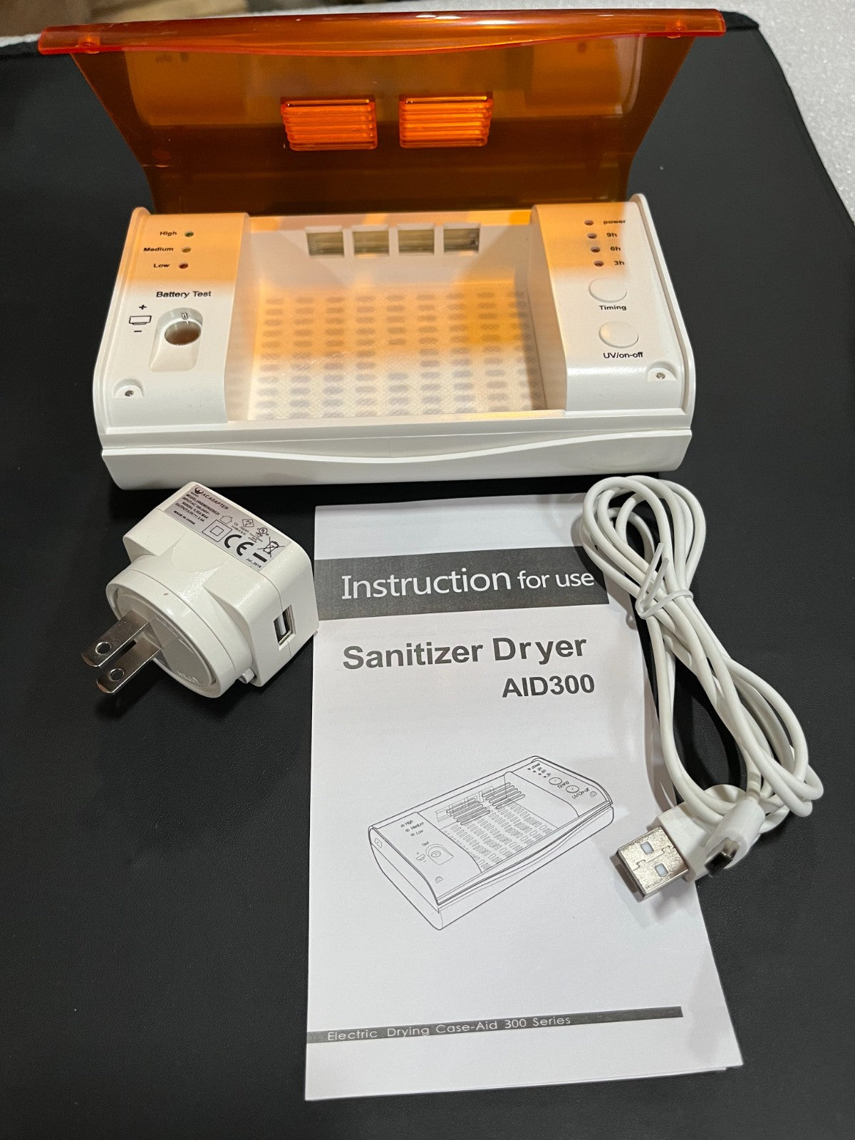 AID300 Hearing Aid and Earmold Dryer with Battery Testing Function