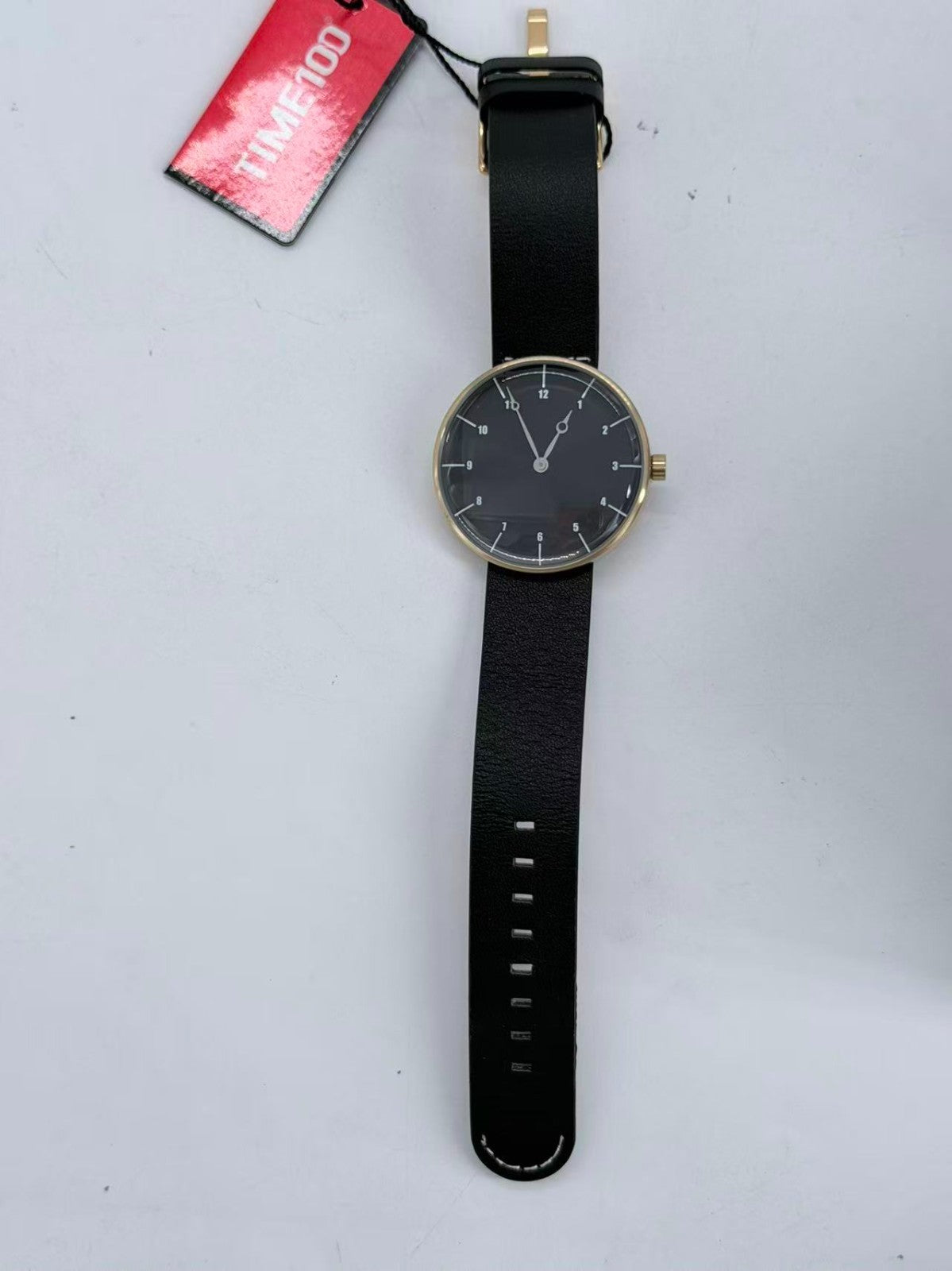 Fashion men’s watch Quartz black Leather Strap