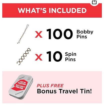 110 Ultimate Bobby Pins (2 inches), Premium Set - Includes 10 Spin Pins Plus ...