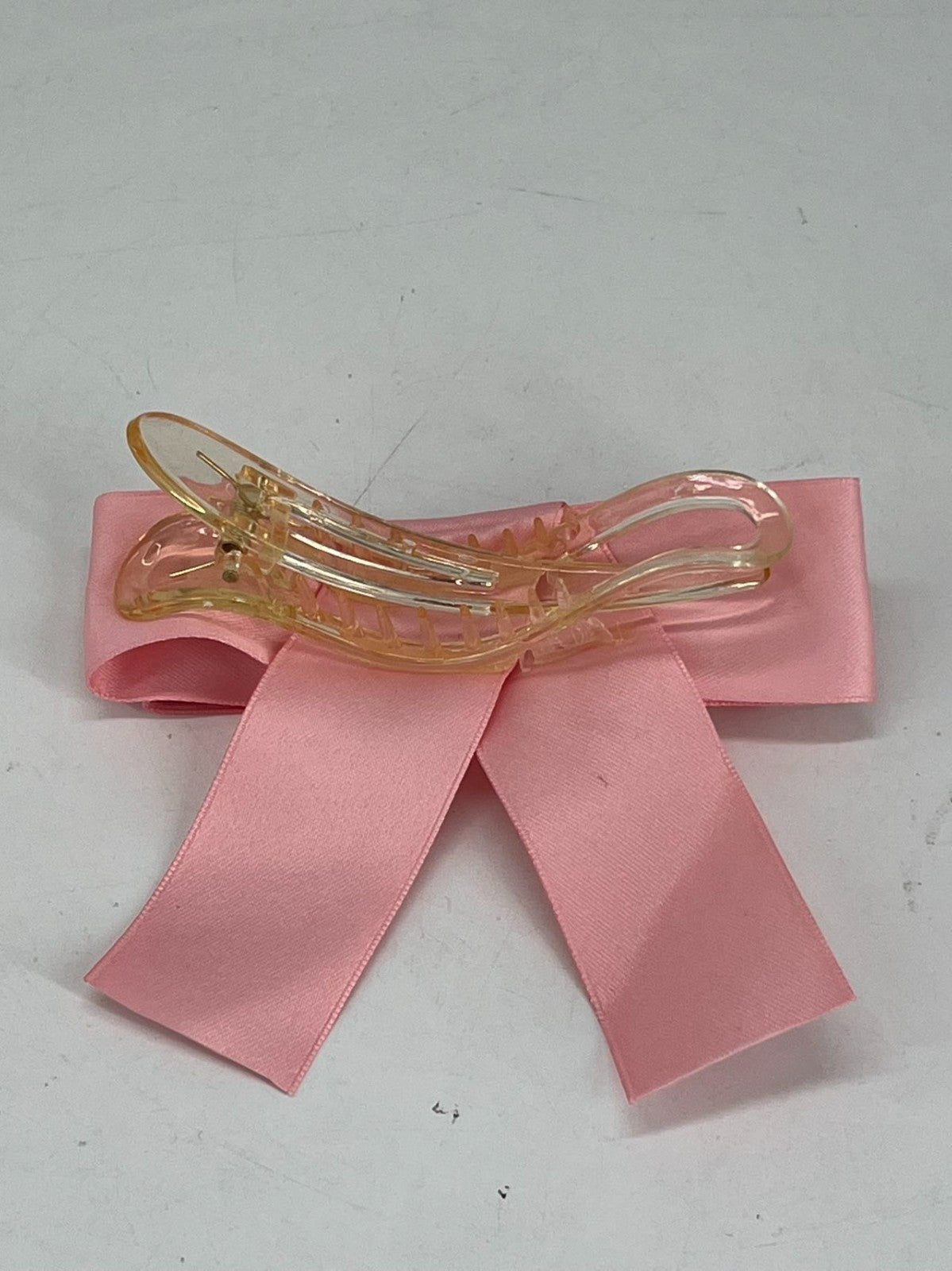 Pink Satin Stylish Bow Big Ribbon Bow Knot Hair Clip All Hair Types Non Slip