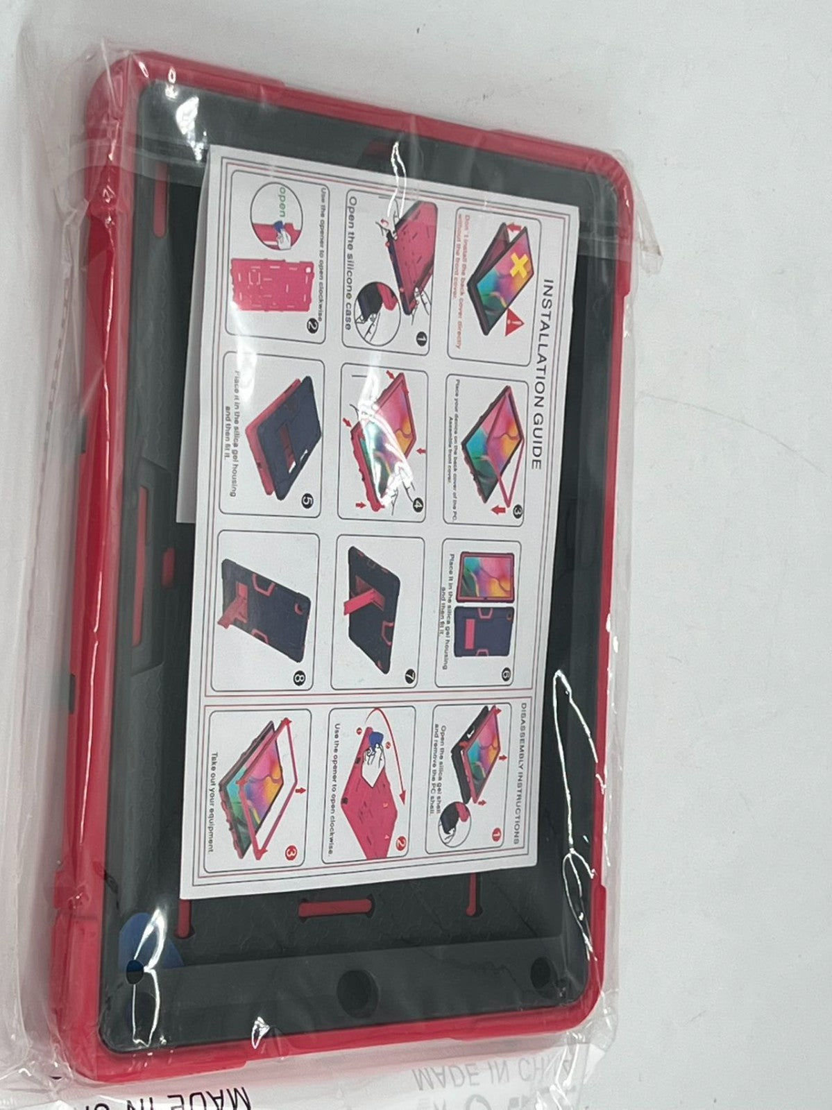 Case For Ipad 9.7 (2017) (2018) New Red With Black Color.