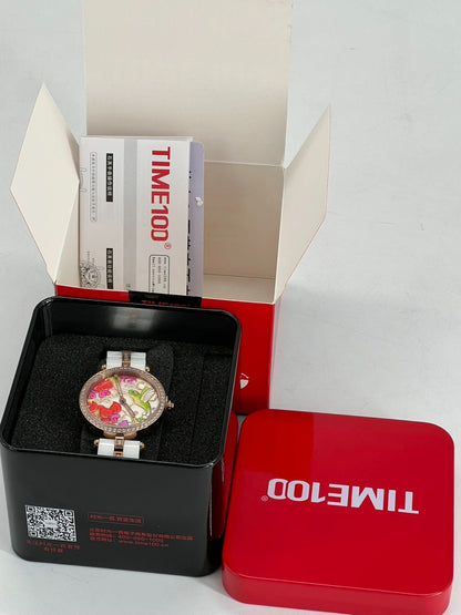 Ladies Watch High-end Ceramic Embossed Background Diamond #W50352L.02A