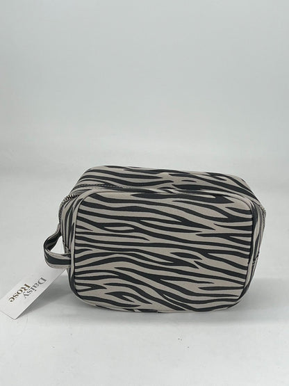 Daisy Rose Cosmetic Toiletry Bag PU Vegan Leather Travel Bag for Women - Zebra.