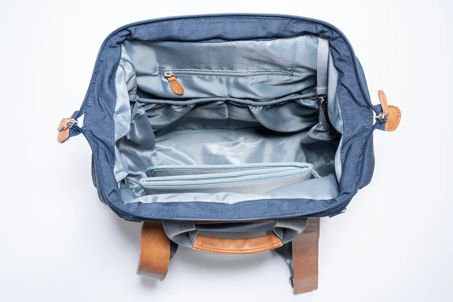 Quilbie Diaper Bag with 1-Hand Open In Gray - New