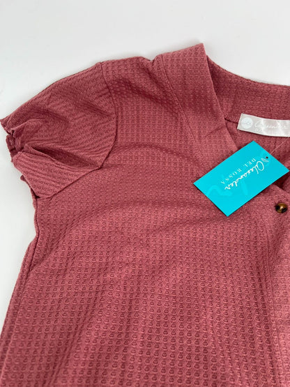 Lightweight Button Down Pajama Top Light rose red Size L