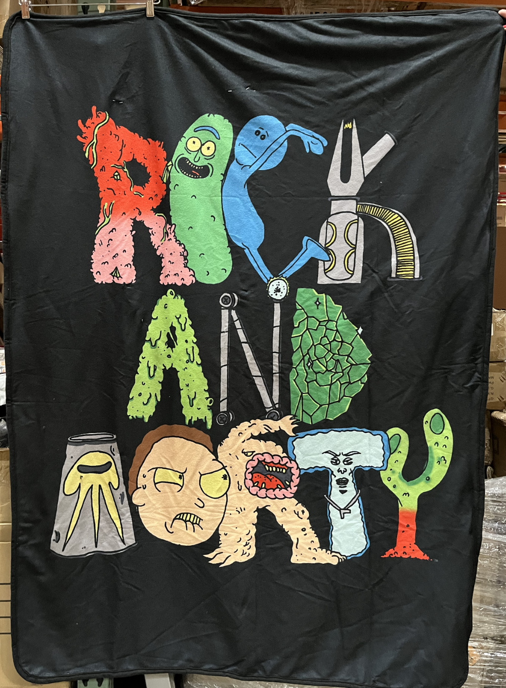Rick and Morty Stylized 45x60" Sherpa Lined Fleece Throw Blanket