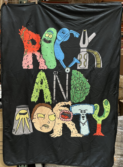 Rick and Morty Stylized 45x60" Sherpa Lined Fleece Throw Blanket