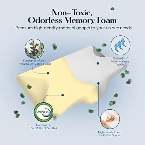 SUTERA - Contour Memory Foam Pillow for Sleeping Orthopedic Cervical Support