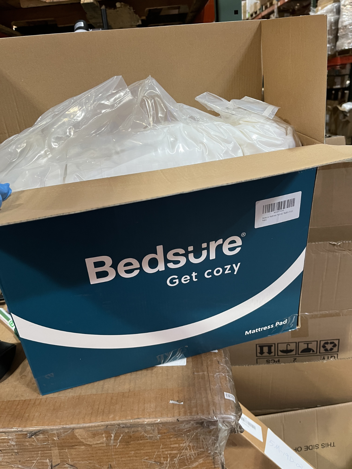 Bedsure King Mattress Pad - Quilted Fitted Mattress Topper Protector with 8-21 I
