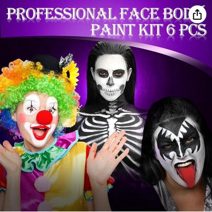 Halloween Killer Clown Makeup Kit - White Black Red Face Body Paint 0.59oz, E...