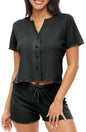 Knit Pajama Set – Black XL
