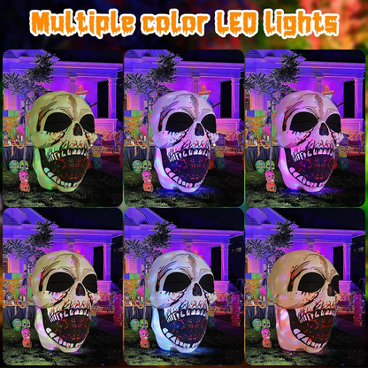 4ft Inflatable Halloween Sugar Skull Decoration with Lights