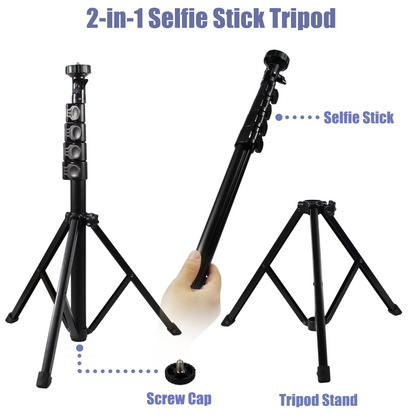 Universal 62-inch Selfie Stick Tripod Stand for Cell Phone with Bluetooth Remote