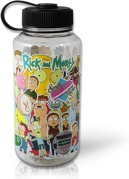 Just Funky Rick and Morty Water Bottle, Blips and Chitz  mixed colore