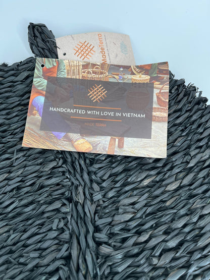 Leaf shape mat (Black) sustainable , L 23.6✖ W 15.7 inch