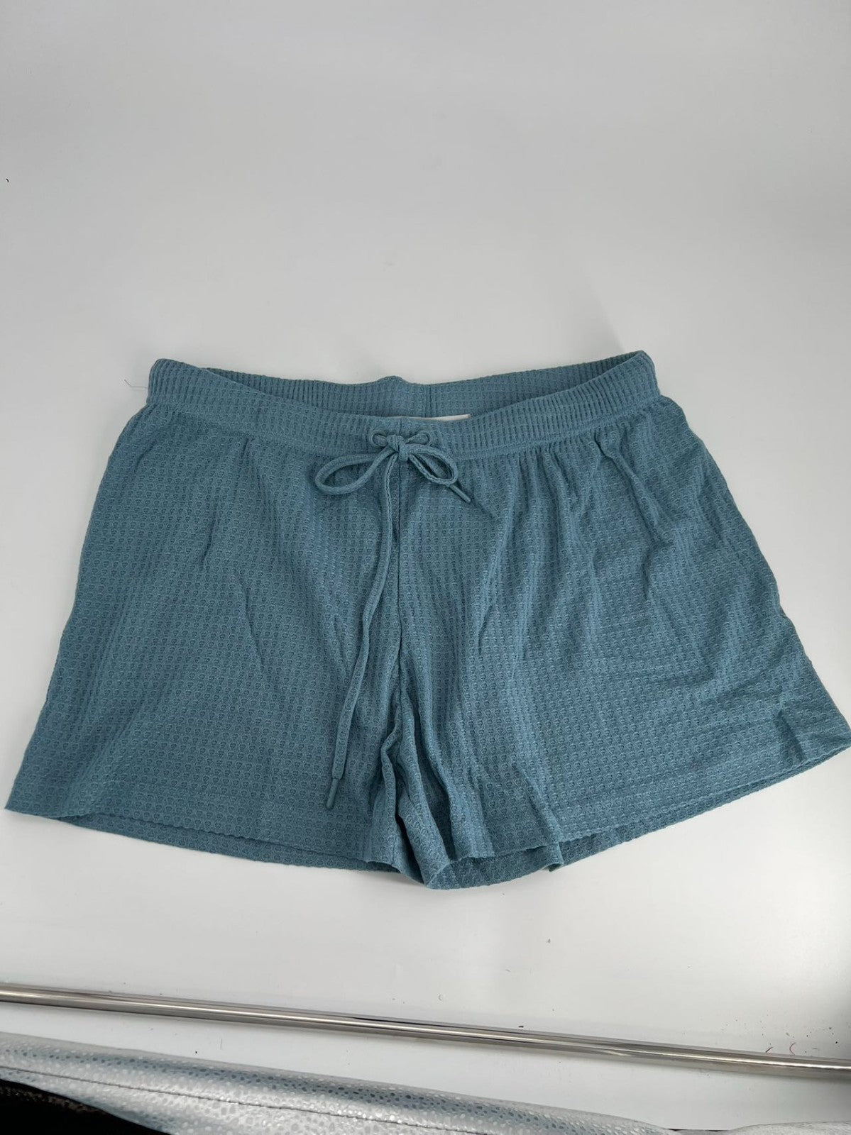 Women's Satin Sleeveless Top & PJ Shorts Pajamas Set Sky blue Size XL