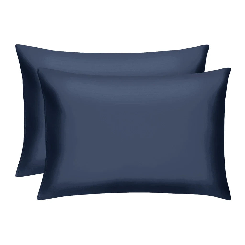 2 Pillowcases Color: Stone  Standard Size：20”x 27“ Navy Blue